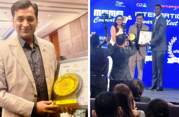 शिवम् सिमेन्टका भीपी निखिल अग्रवाल श्री महात्मा गान्धी राष्ट्रिय अभिमान पुरस्कारबाट सम्मानित